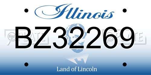 BZ32269 Illinois License Plate