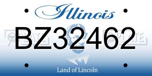 BZ32462 Illinois License Plate