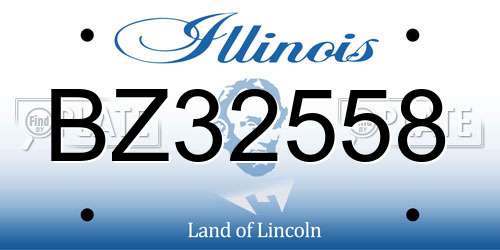 BZ32558 Illinois License Plate