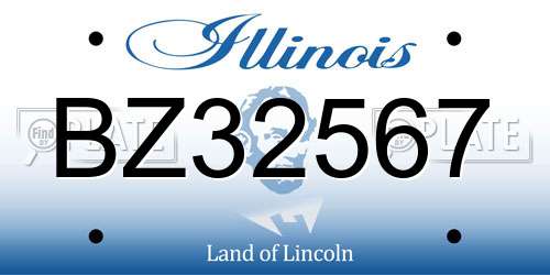 BZ32567 Illinois License Plate