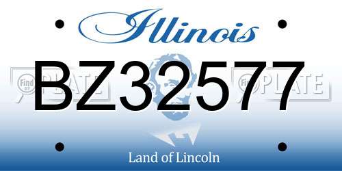 BZ32577 Illinois License Plate