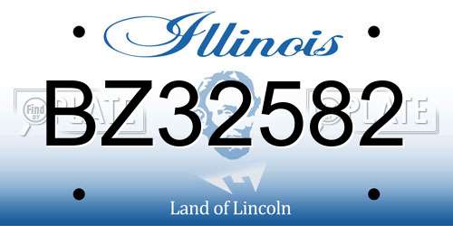 BZ32582 Illinois License Plate