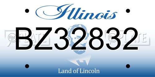 BZ32832 Illinois License Plate