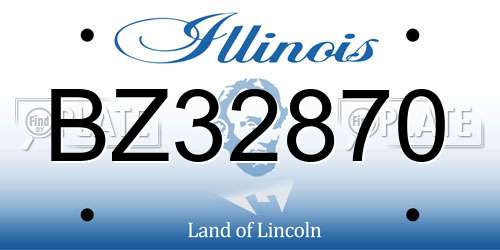 BZ32870 Illinois License Plate