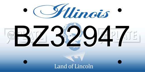 BZ32947 Illinois License Plate