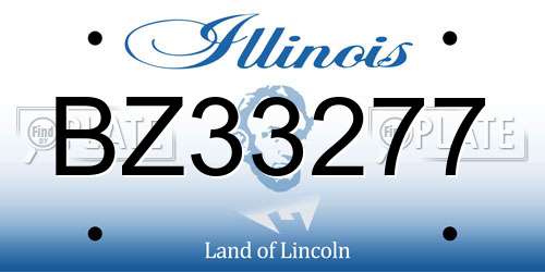 BZ33277 Illinois License Plate