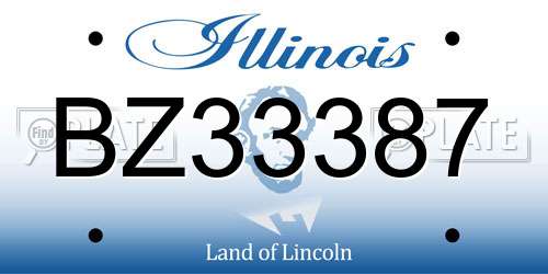 BZ33387 Illinois License Plate