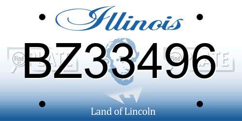 BZ33496 Illinois License Plate