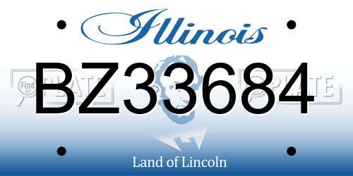 BZ33684 Illinois License Plate