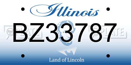 BZ33787 Illinois License Plate