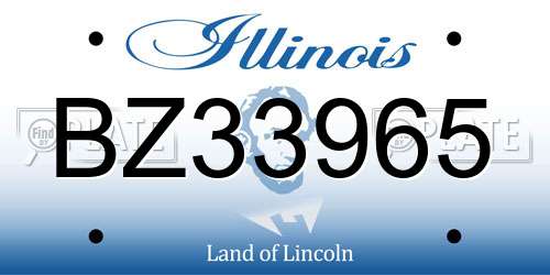 BZ33965 Illinois License Plate