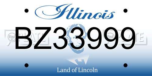 BZ33999 Illinois License Plate