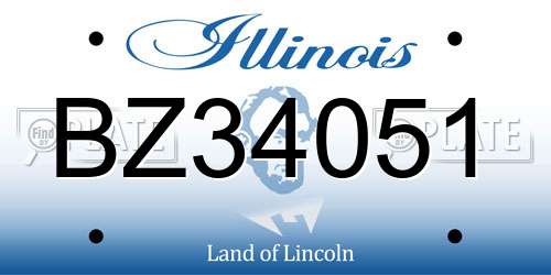 BZ34051 Illinois License Plate