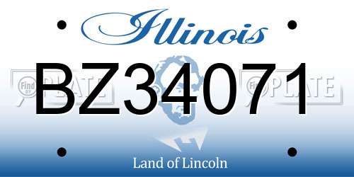 BZ34071 Illinois License Plate