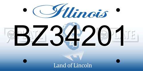 BZ34201 Illinois License Plate