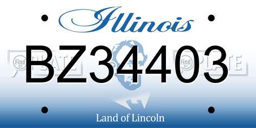 BZ34403 Illinois License Plate