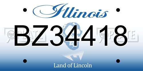 BZ34418 Illinois License Plate