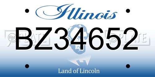 BZ34652 Illinois License Plate