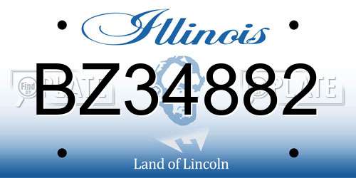 BZ34882 Illinois License Plate