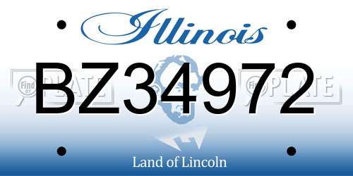 BZ34972 Illinois License Plate