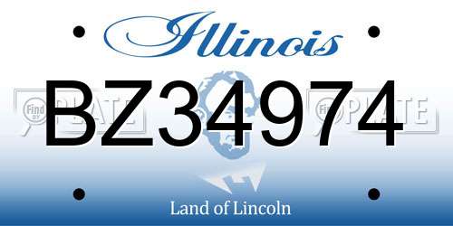 BZ34974 Illinois License Plate