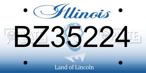 BZ35224 Illinois License Plate