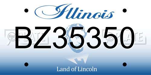 BZ35350 Illinois License Plate