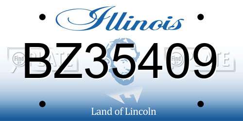 BZ35409 Illinois License Plate