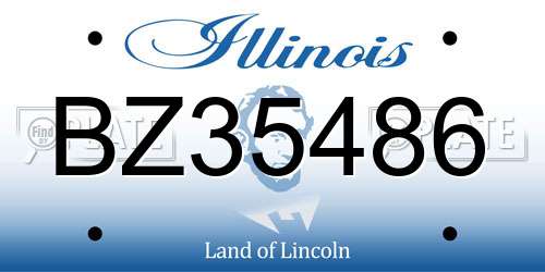 BZ35486 Illinois License Plate