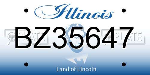 BZ35647 Illinois License Plate