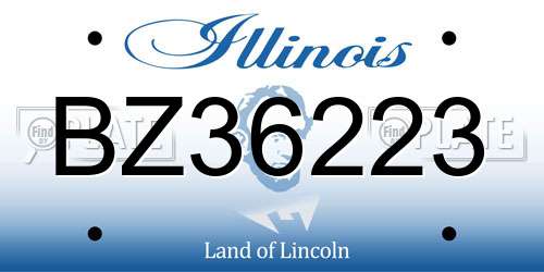 BZ36223 Illinois License Plate