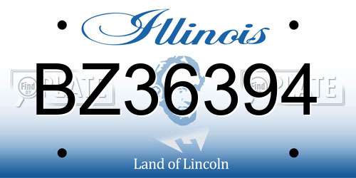 BZ36394 Illinois License Plate