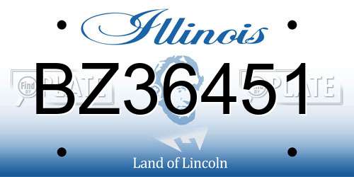 BZ36451 Illinois License Plate