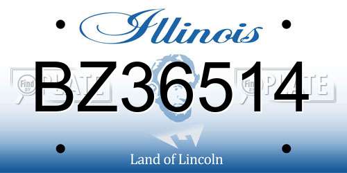 BZ36514 Illinois License Plate