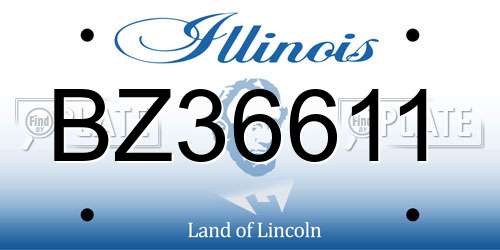 BZ36611 Illinois License Plate