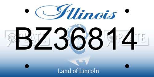 BZ36814 Illinois License Plate