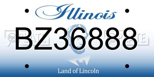 BZ36888 Illinois License Plate