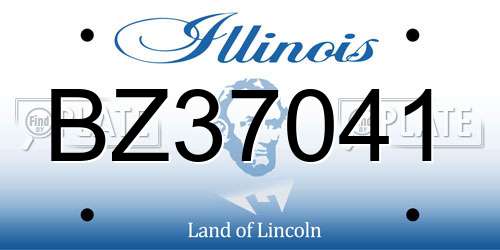BZ37041 Illinois License Plate