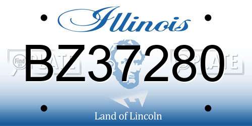 BZ37280 Illinois License Plate