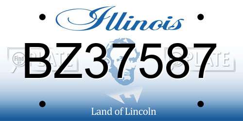 BZ37587 Illinois License Plate