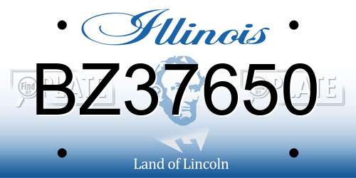 BZ37650 Illinois License Plate
