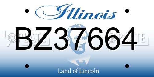 BZ37664 Illinois License Plate