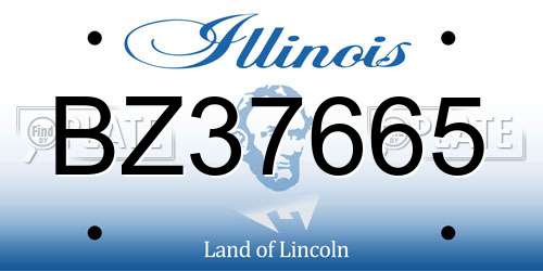 BZ37665 Illinois License Plate