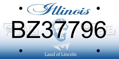 BZ37796 Illinois License Plate