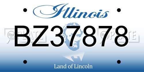 BZ37878 Illinois License Plate