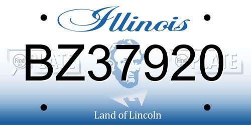 BZ37920 Illinois License Plate
