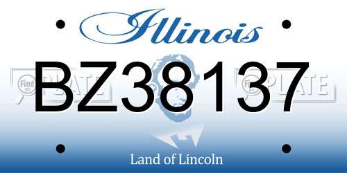 BZ38137 Illinois License Plate