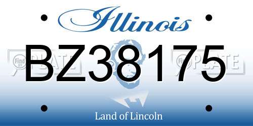 BZ38175 Illinois License Plate