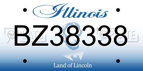 BZ38338 Illinois License Plate
