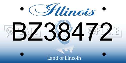 BZ38472 Illinois License Plate